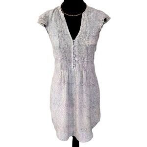 H&M Beautiful Cream & Black Flutter Sleeve Dress Sz Small Coastal Cowgirl